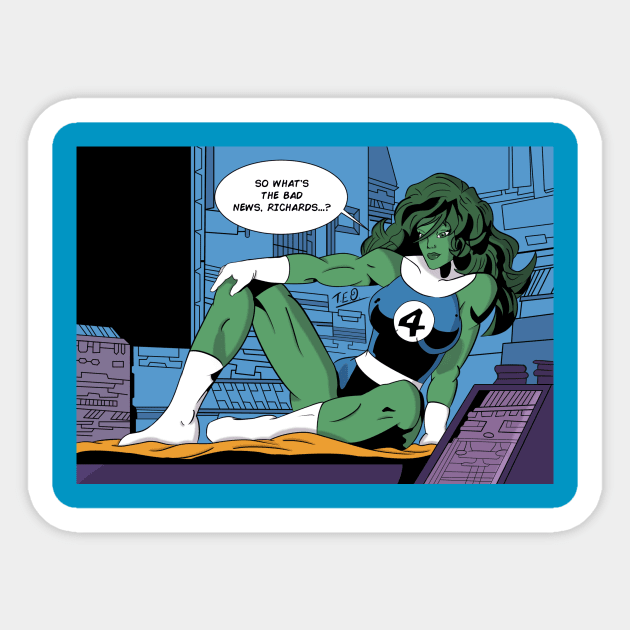 She-Hulk Fatastic Four. Sticker by Eternal Oak Store's